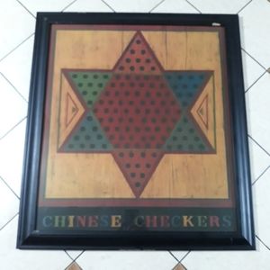 Warren Kimble Chinese Checkers Folk Art Print 25"×28" Rare